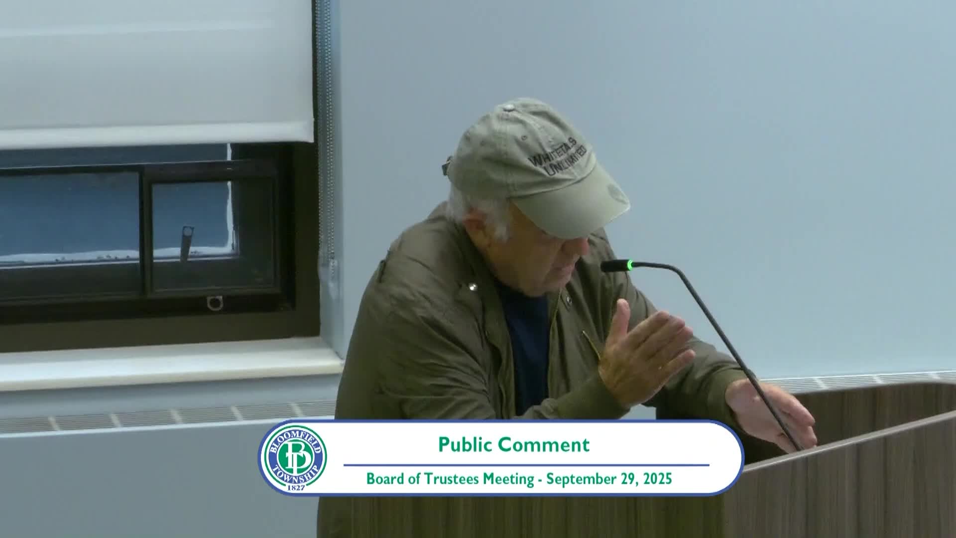 Bloomfield Township Board of Trustees Meeting on September 29, 2025