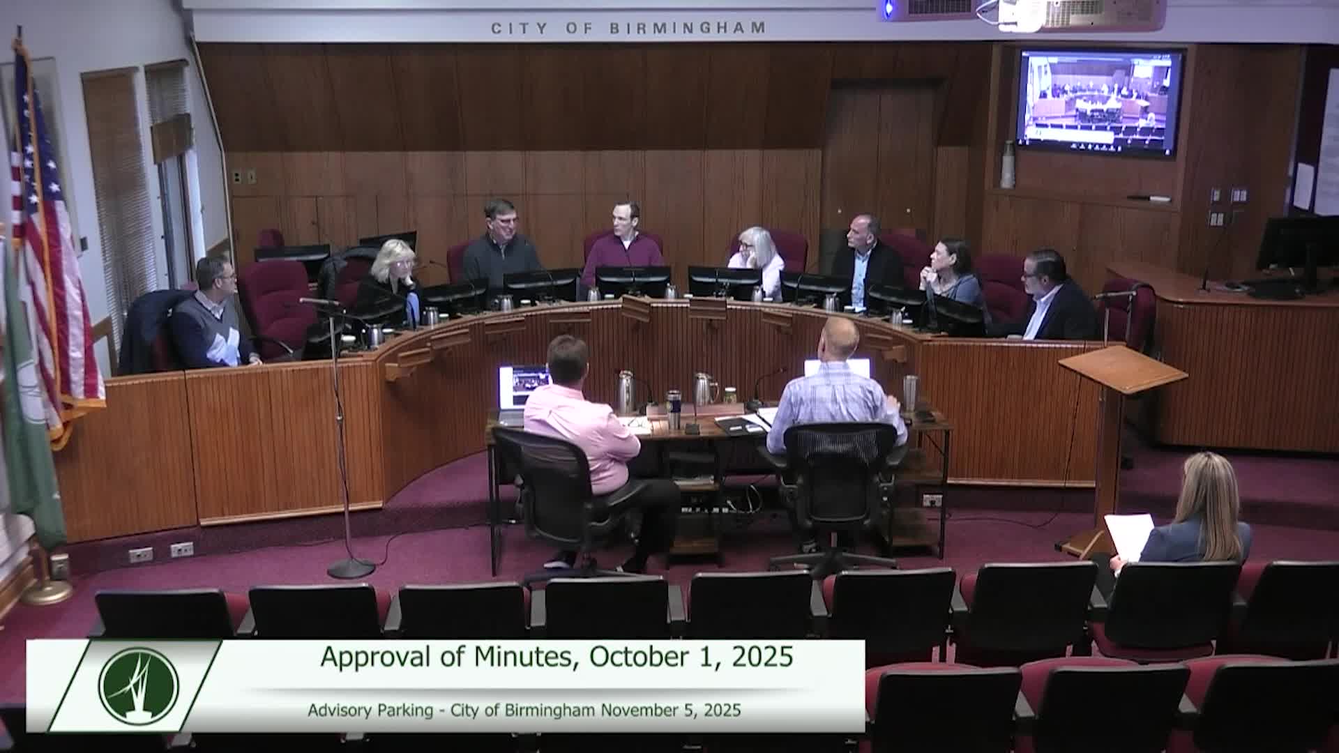 City of Birmingham Advisory Parking Committee Meeting on November 5, 2025