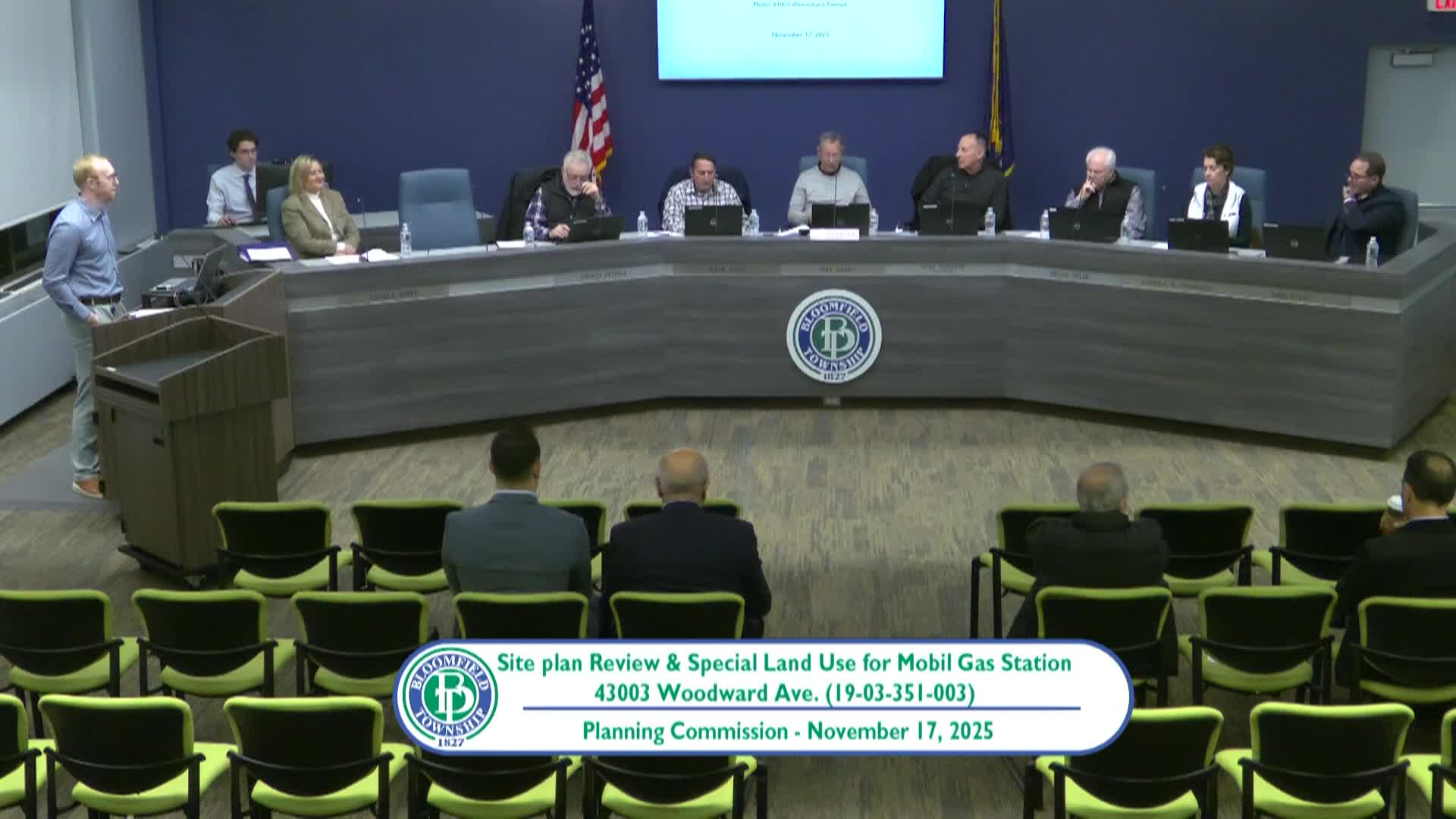 Bloomfield Township Planning Commission Meeting on November 17, 2025