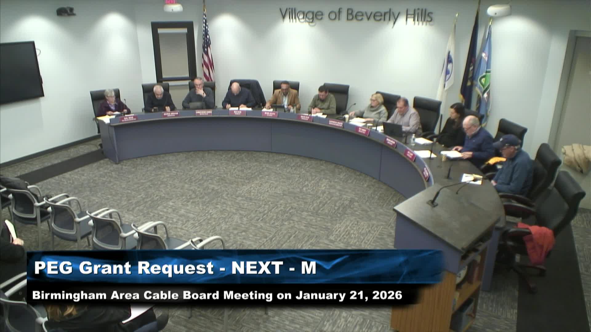 Birmingham Area Cable Board Meeting on January 21, 2026