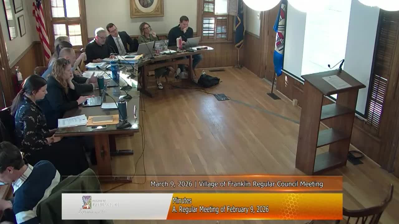 Thumbnail image for Village of Franklin Council Meeting on March 9, 2026