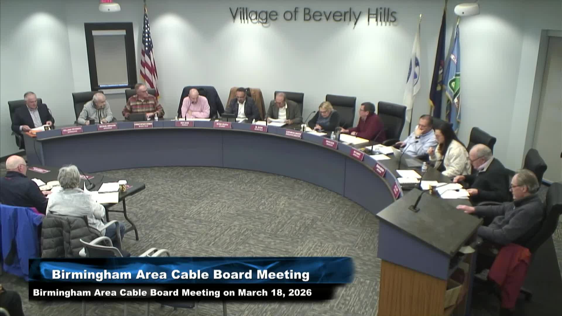 Thumbnail image for Birmingham Area Cable Board Meeting on March 18, 2026